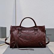 Colestore Balenciaga Classic City Bag Motorcycle Bag Dark Burgundy 38x24x12cm - 1