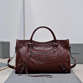 Colestore Balenciaga Classic City Bag Motorcycle Bag Dark Burgundy 38x24x12cm