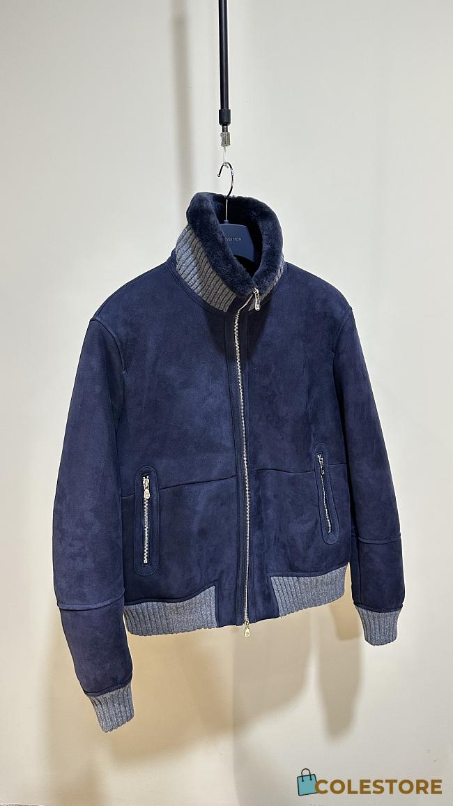 Colestore Brunello Cucinelli Men’s Shearling Jacket Navy - 1