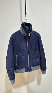 Colestore Brunello Cucinelli Men’s Shearling Jacket Navy - 1