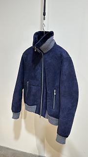 Colestore Brunello Cucinelli Men’s Shearling Jacket Navy - 2