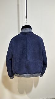 Colestore Brunello Cucinelli Men’s Shearling Jacket Navy - 3