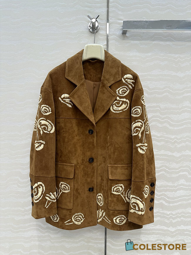 Colestore Ermanno Scervino single-breasted Suede Jacket Hazel - 1