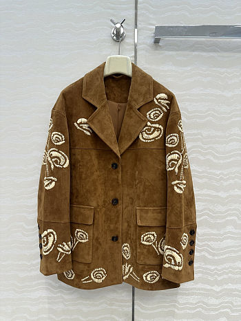 Colestore Ermanno Scervino single-breasted Suede Jacket Hazel