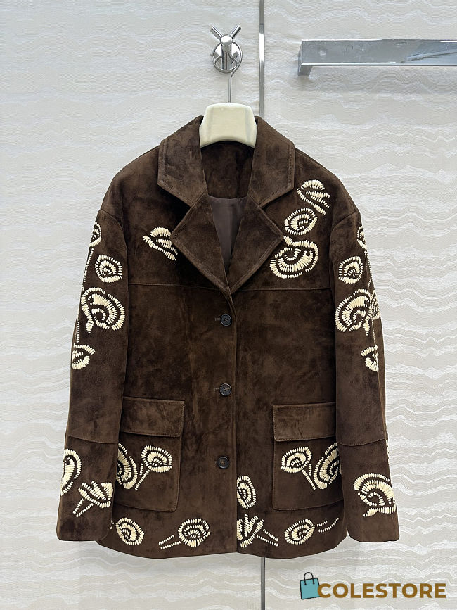 Colestore Ermanno Scervino single-breasted Suede Jacket Brown - 1