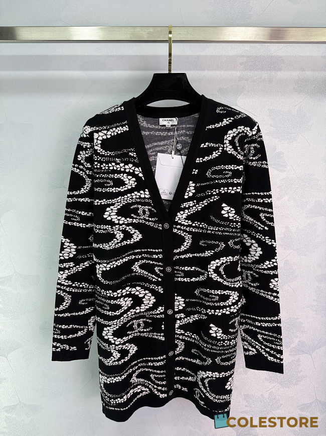 Colestore Chanel Knitted V-neck Mid-length Cardigan - 1