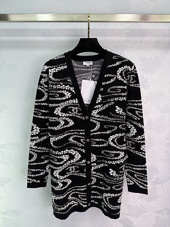 Colestore Chanel Knitted V-neck Mid-length Cardigan