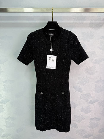 Colestore Chanel Knitted Short-Sleeve Dress