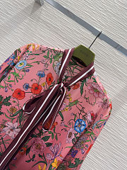 Colestore Gucci Floral Silk Tie-Neck Blouse Pink & Burgundy - 6