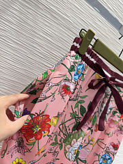 Colestore Gucci Floral Print Wide-Leg Silk Pants Pink & Burgundy - 4