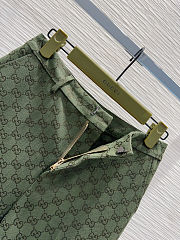 Colestore Gucci GG Monogram Straight-Leg Pants Olive Green - 6