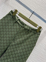Colestore Gucci GG Monogram Straight-Leg Pants Olive Green - 5