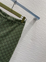 Colestore Gucci GG Monogram Straight-Leg Pants Olive Green - 4