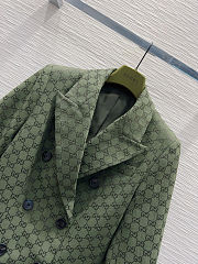 Colestore Gucci Double-Breasted Monogram Blazer Green - 5