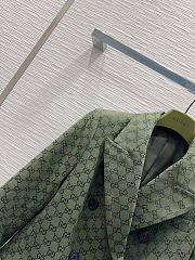 Colestore Gucci Double-Breasted Monogram Blazer Green - 3