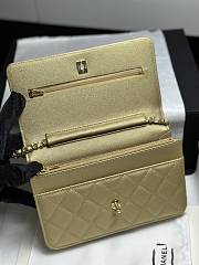 Colestore Chanel Classic Wallet on Chain (WOC) in Metallic Gold Caviar Leather 19cm - 5