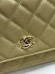 Colestore Chanel Classic Wallet on Chain (WOC) in Metallic Gold Caviar Leather 19cm - 2