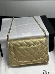 Colestore Chanel Classic Wallet on Chain (WOC) in Metallic Gold Caviar Leather 19cm - 3