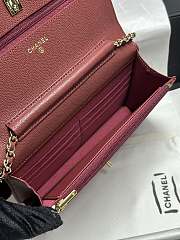 Colestore Chanel Classic Wallet on Chain (WOC) in Burgundy Caviar Leather 19cm - 6