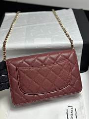 Colestore Chanel Classic Wallet on Chain (WOC) in Burgundy Caviar Leather 19cm - 5