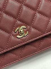 Colestore Chanel Classic Wallet on Chain (WOC) in Burgundy Caviar Leather 19cm - 3
