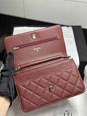 Colestore Chanel Classic Wallet on Chain (WOC) in Burgundy Caviar Leather 19cm - 2
