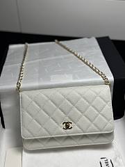 Colestore Chanel Classic Wallet on Chain (WOC) in White Caviar Leather 19cm - 1