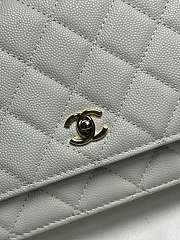 Colestore Chanel Classic Wallet on Chain (WOC) in White Caviar Leather 19cm - 4