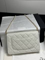 Colestore Chanel Classic Wallet on Chain (WOC) in White Caviar Leather 19cm - 3
