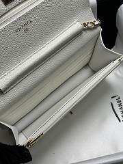 Colestore Chanel Classic Wallet on Chain (WOC) in White Caviar Leather 19cm - 2