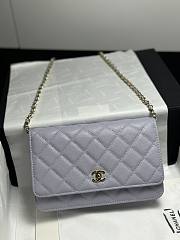 Colestore Chanel Classic Wallet on Chain (WOC) in Lilac Caviar Leather 19cm - 1