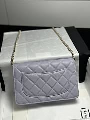 Colestore Chanel Classic Wallet on Chain (WOC) in Lilac Caviar Leather 19cm - 5