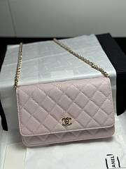 Colestore Chanel Classic Wallet on Chain (WOC) in Light Pink Caviar Leather 19cm - 1