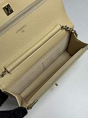 Colestore Chanel Classic Wallet on Chain (WOC) in Light Yellow Caviar Leather 19cm - 6