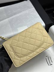 Colestore Chanel Classic Wallet on Chain (WOC) in Light Yellow Caviar Leather 19cm - 4