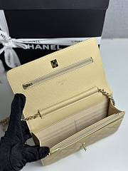 Colestore Chanel Classic Wallet on Chain (WOC) in Light Yellow Caviar Leather 19cm - 3