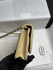 Colestore Chanel Classic Wallet on Chain (WOC) in Light Yellow Caviar Leather 19cm - 2