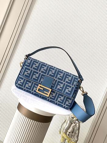 Colestore Fendi Baguette Fabric Blue 27x6x15cm