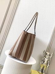 Colestore Fendi Roll Striped Large Reversible Tote Bag in Natural 35x19.5x32cm - 3