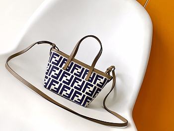 Colestore Fendi Roll Mini FF Jacquard Mini Bag Midnight Blue 15.5x11x13cm