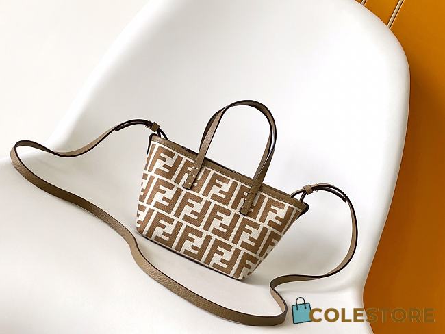 Colestore Fendi Roll Mini FF Jacquard Mini Bag Beige Natural 15.5x11x13cm - 1