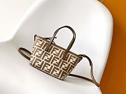 Colestore Fendi Roll Mini FF Jacquard Mini Bag Beige Natural 15.5x11x13cm - 5