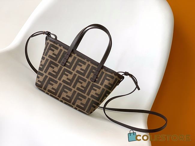 Colestore Fendi Roll Mini FF Jacquard Mini Bag Dark Brown 15.5x11x13cm - 1