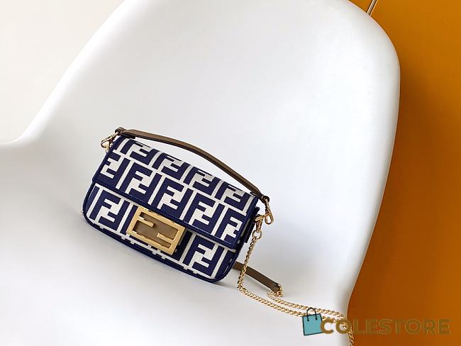 Colestore Fendi Baguette Mini Fabric Midnight Blue 20x5x13cm - 1