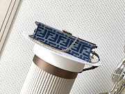 Colestore Fendi Baguette Blue Denim Effect FF Jacquard Bag 21x5x11.5cm - 6