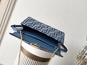 Colestore Fendi Baguette Blue Denim Effect FF Jacquard Bag 21x5x11.5cm - 5