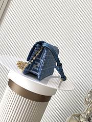 Colestore Fendi Baguette Blue Denim Effect FF Jacquard Bag 21x5x11.5cm - 2