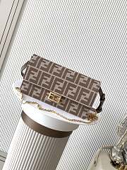 Colestore Fendi Baguette Brown Effect FF Jacquard Bag 21x5x11.5cm - 1