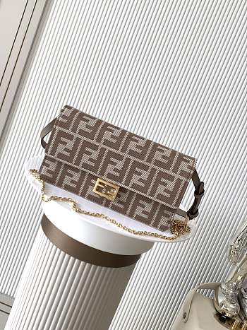 Colestore Fendi Baguette Brown Effect FF Jacquard Bag 21x5x11.5cm
