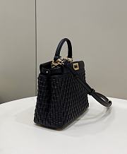 Colestore Fendi Iconic Peekaboo ISeeU Mini Woven Black Leather 24x10.5x18.5cm - 2